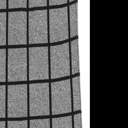 Atmosphere Womens Grey V-Neck Geometric Cotton Cardigan Jumper Size S
