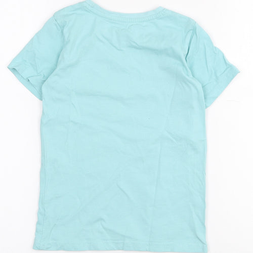 Dunnes Stores Boys Blue  100% Cotton Pullover T-Shirt Size 3-4 Years Round Neck Pullover