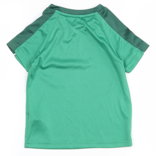 Dunnes Stores Boys Green  100% Polyester Pullover Polo Size 3-4 Years Crew Neck Pullover