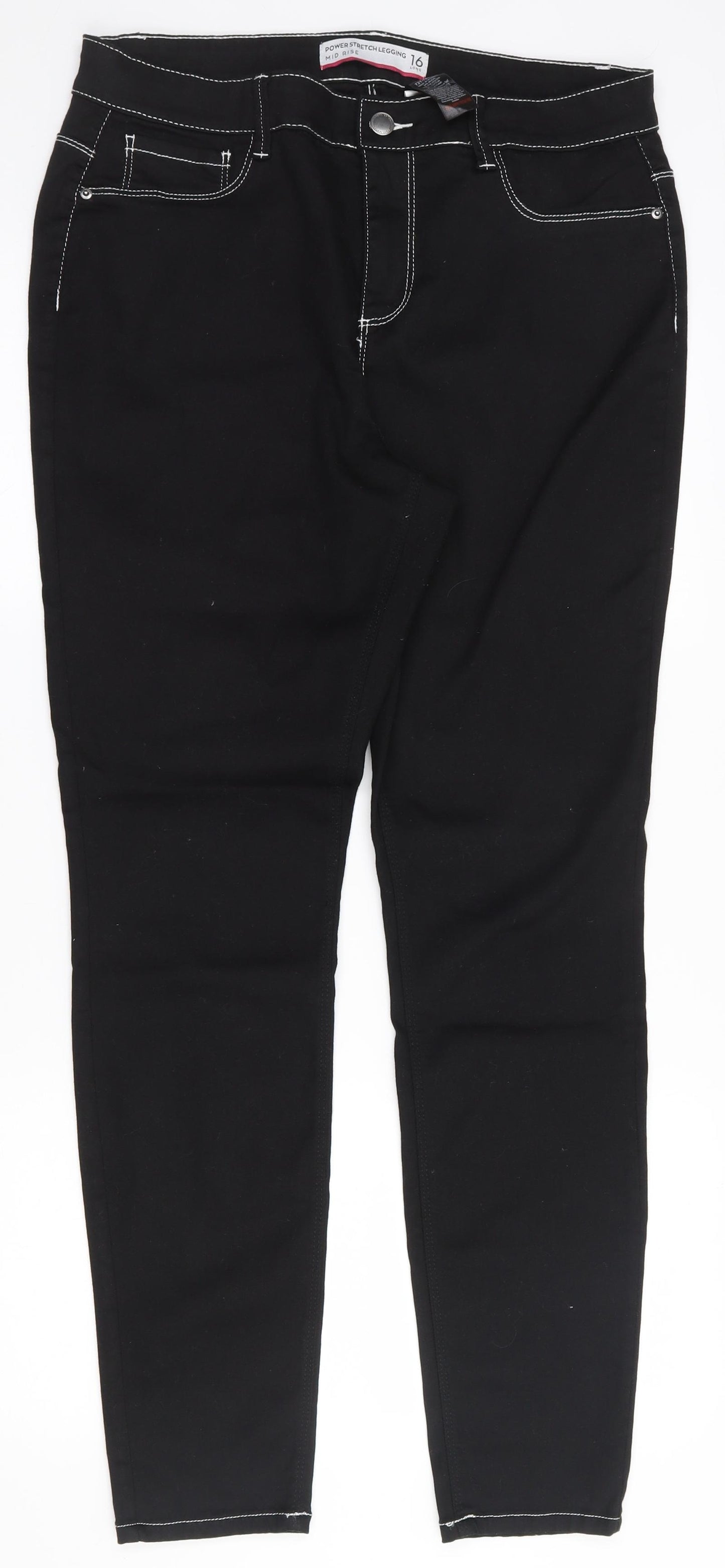 NEXT Womens Black  Modal Jegging Jeans Size 16 L29.5 in Regular Zip