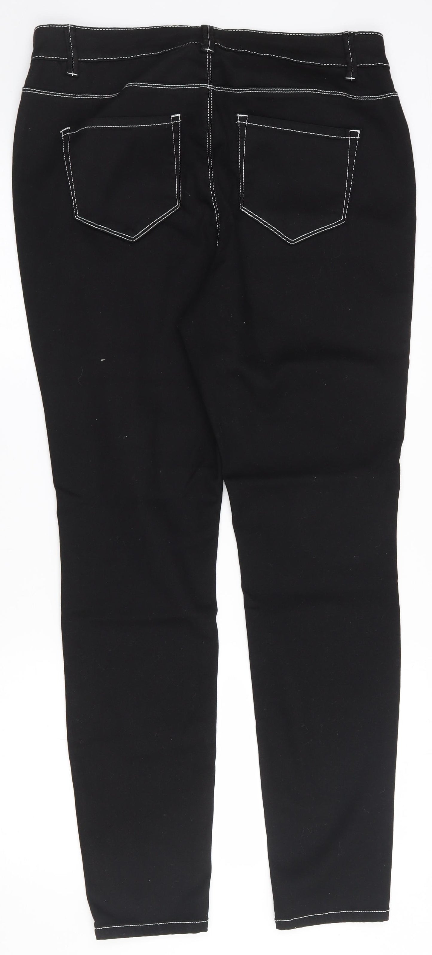 NEXT Womens Black  Modal Jegging Jeans Size 16 L29.5 in Regular Zip