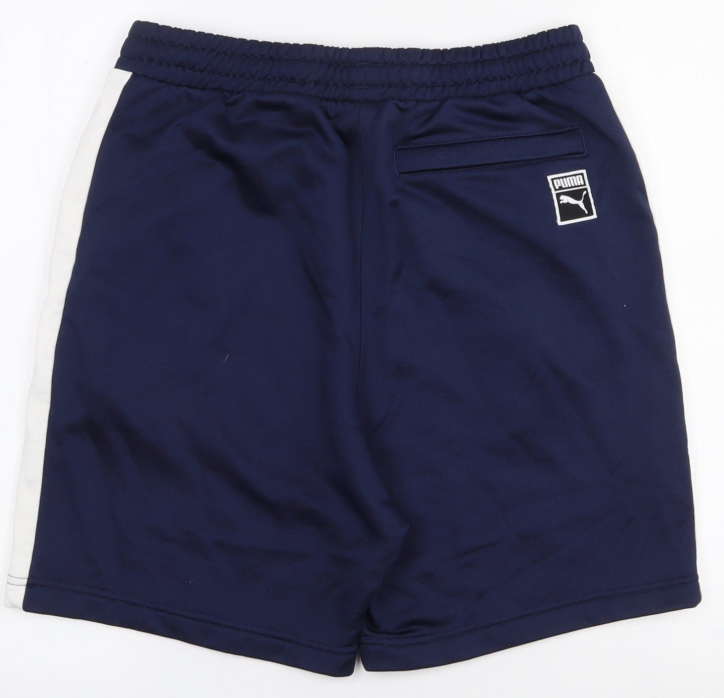 PUMA Mens Blue Houndstooth Polyester Athletic Shorts Size M  Regular Drawstring - inside leg 5.5 in