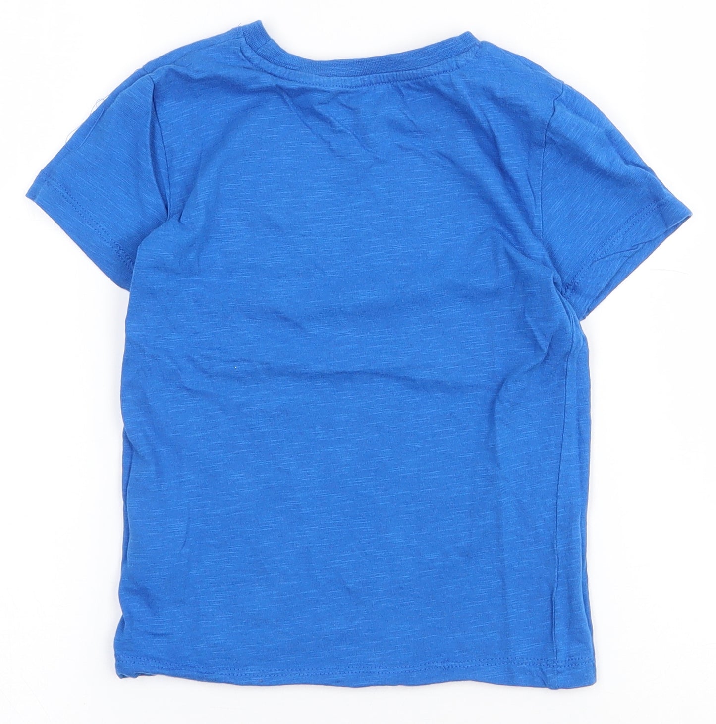 Dunnes Stores Boys Blue  100% Cotton Pullover T-Shirt Size 3-4 Years Crew Neck Pullover