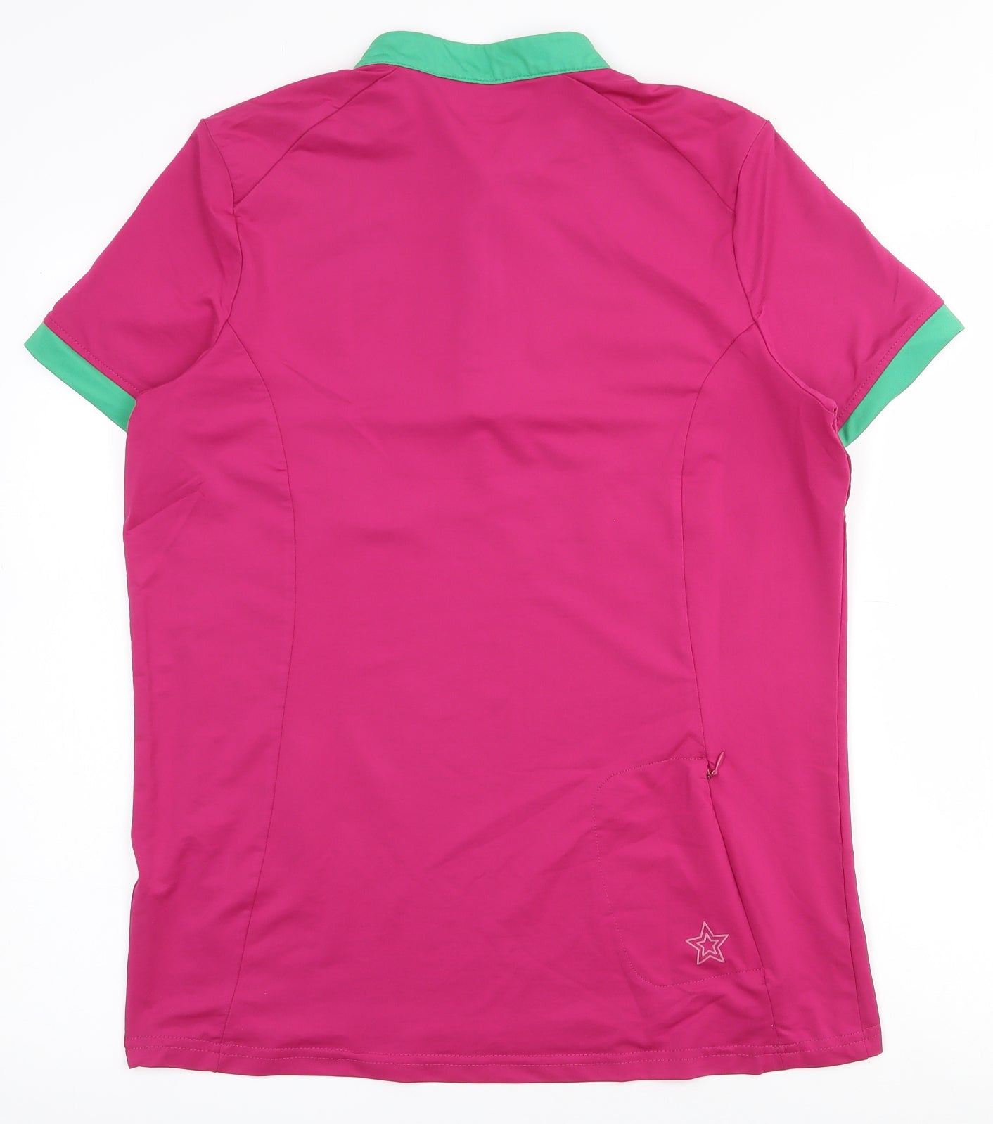 Crivit Womens Pink  Polyester Pullover T-Shirt Size 18 Collared Zip