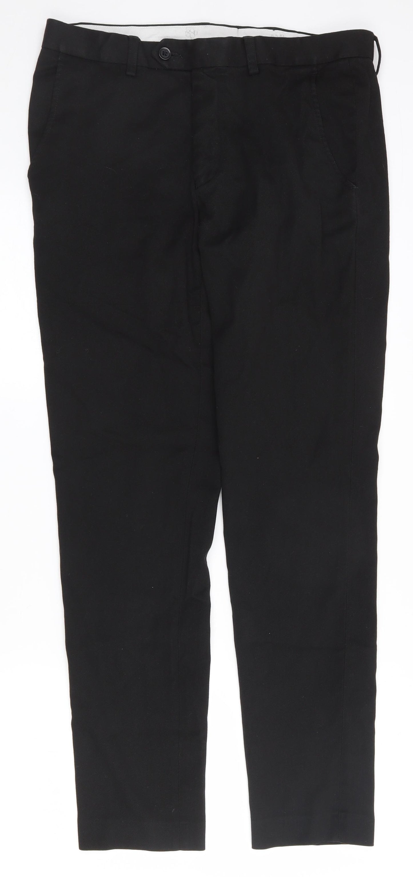 1880 Club Mens Black  Polyester Trousers  Size 32 in L30 in Regular Zip - Teflon