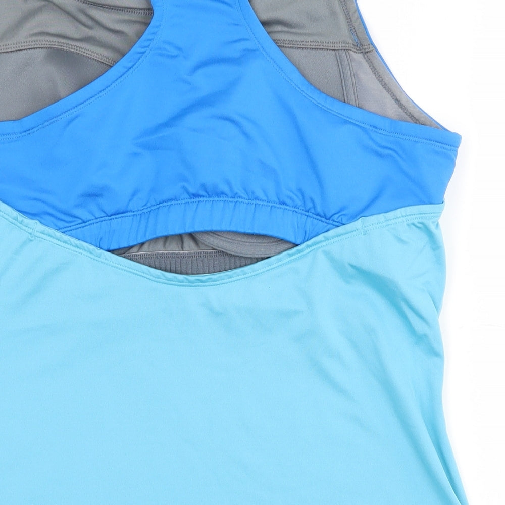 Nike Womens Blue  Polyester Basic Tank Size XL Scoop Neck Pullover