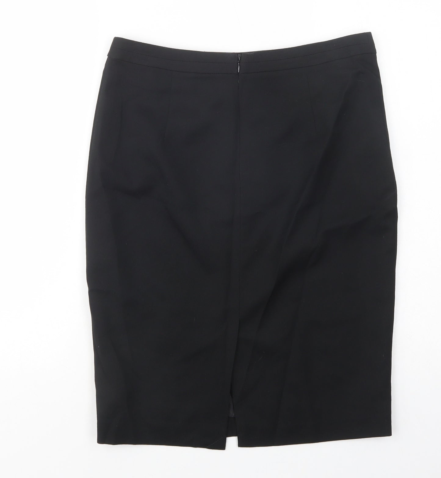 NEXT Womens Black  Polyester Straight & Pencil Skirt Size 10   Zip