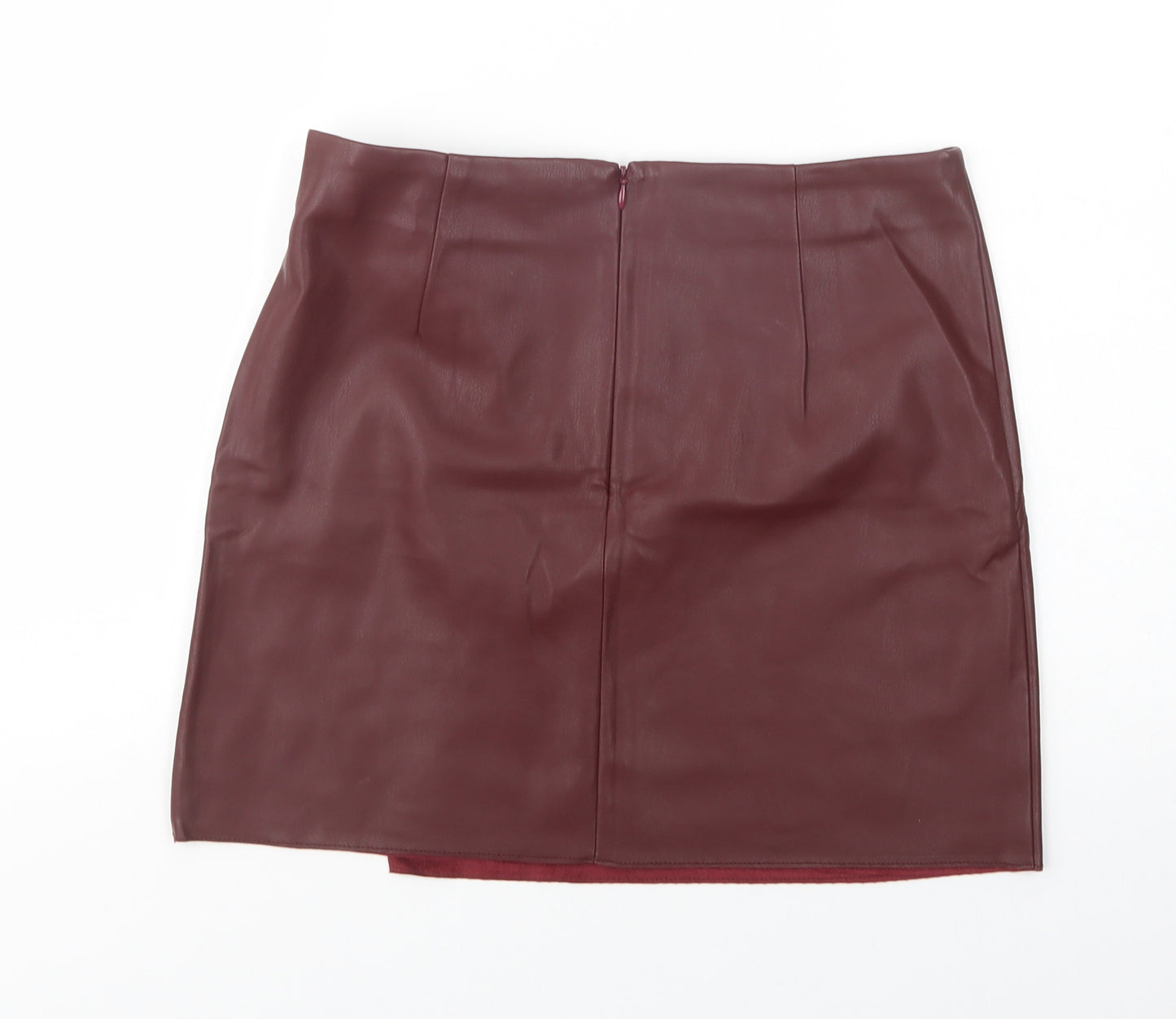 River Island Womens Purple  Polyurethane Wrap Skirt Size 12   Buckle