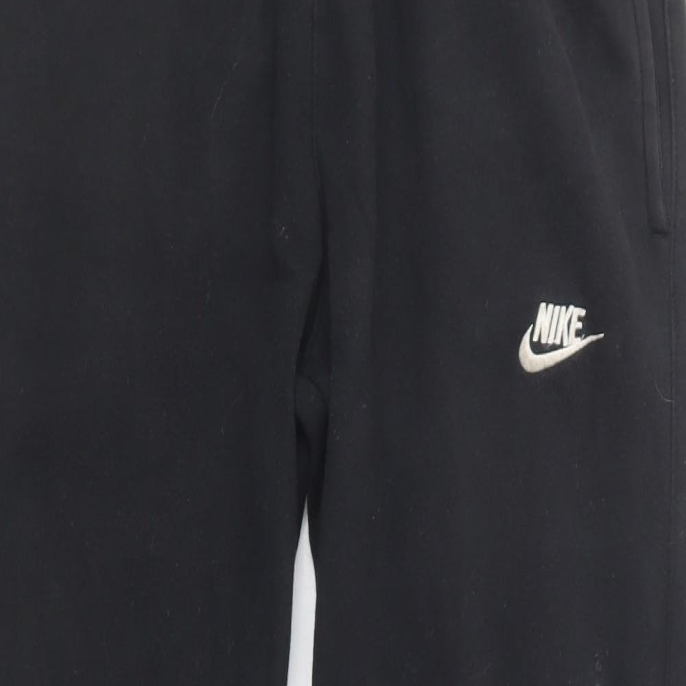 Nike Mens Black  Cotton Jogger Trousers Size M L29 in Regular Drawstring
