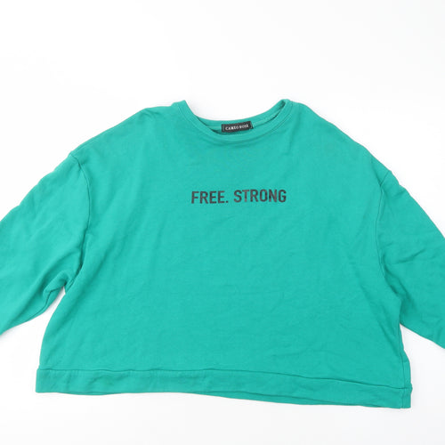 Cameo Rose Womens Green  Cotton Pullover Sweatshirt Size L  Pullover - Free Strong