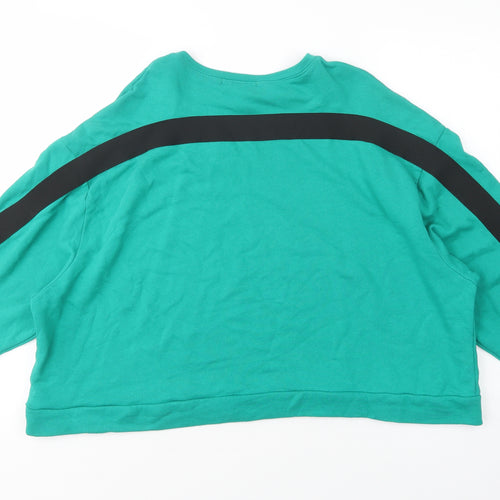 Cameo Rose Womens Green  Cotton Pullover Sweatshirt Size L  Pullover - Free Strong
