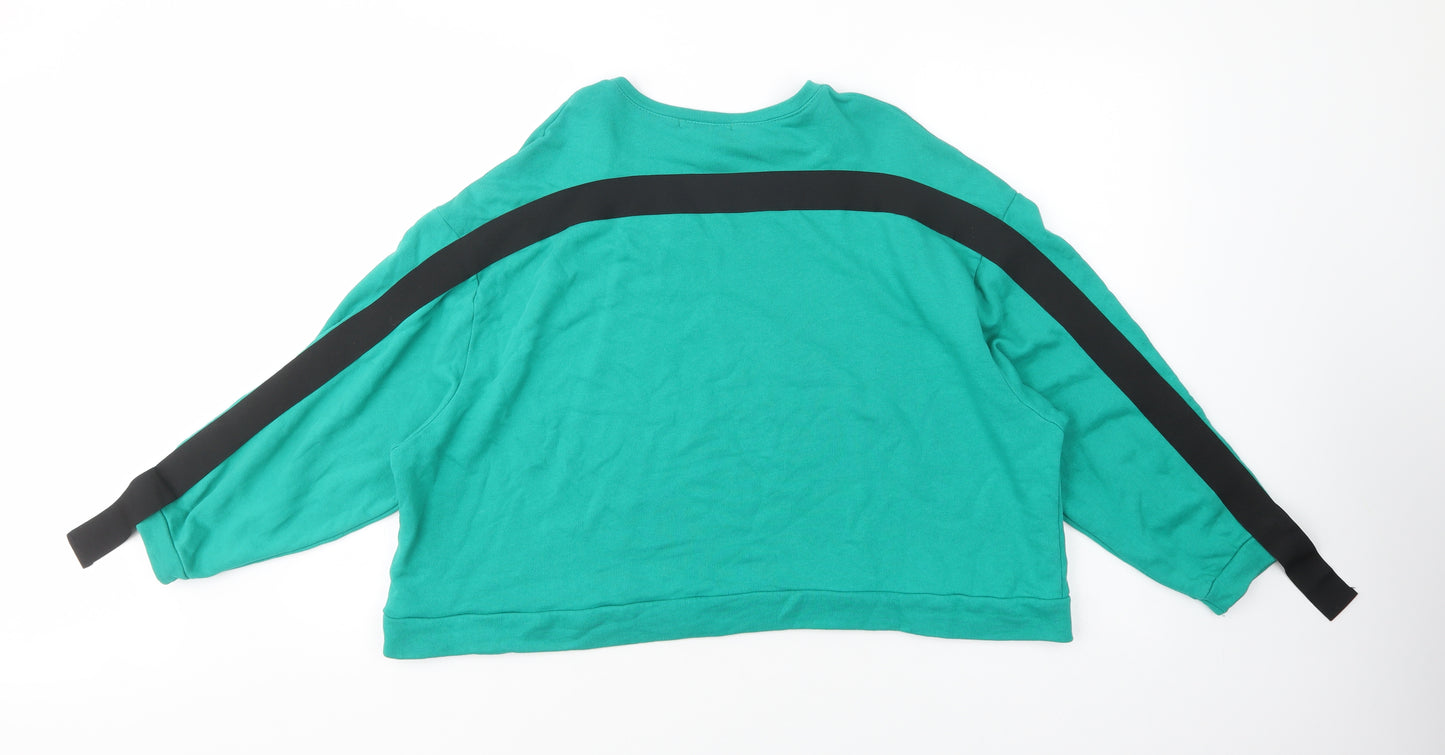 Cameo Rose Womens Green  Cotton Pullover Sweatshirt Size L  Pullover - Free Strong