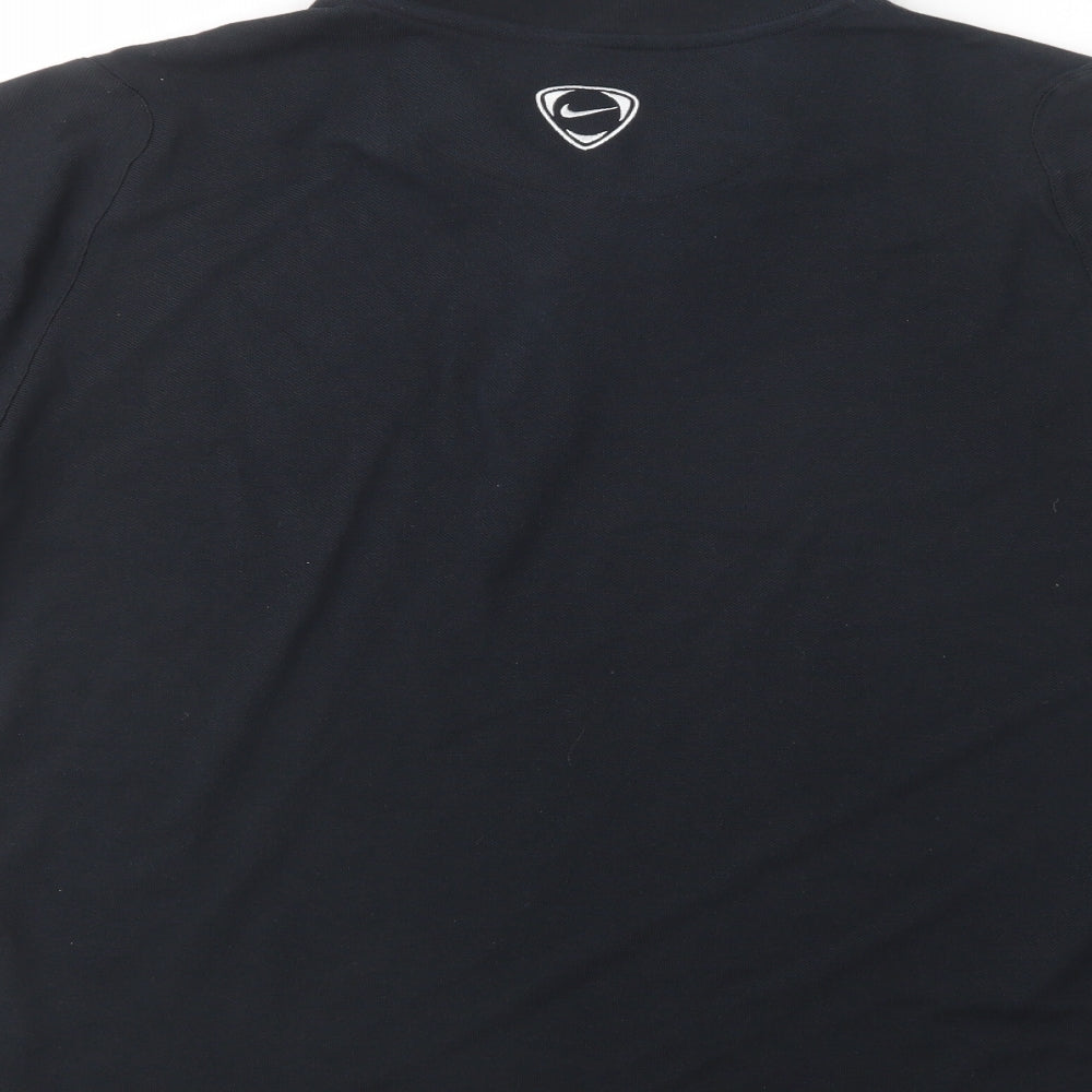 Nike Mens Black  Cotton  Polo Size XL Collared Button - Manchester United FC