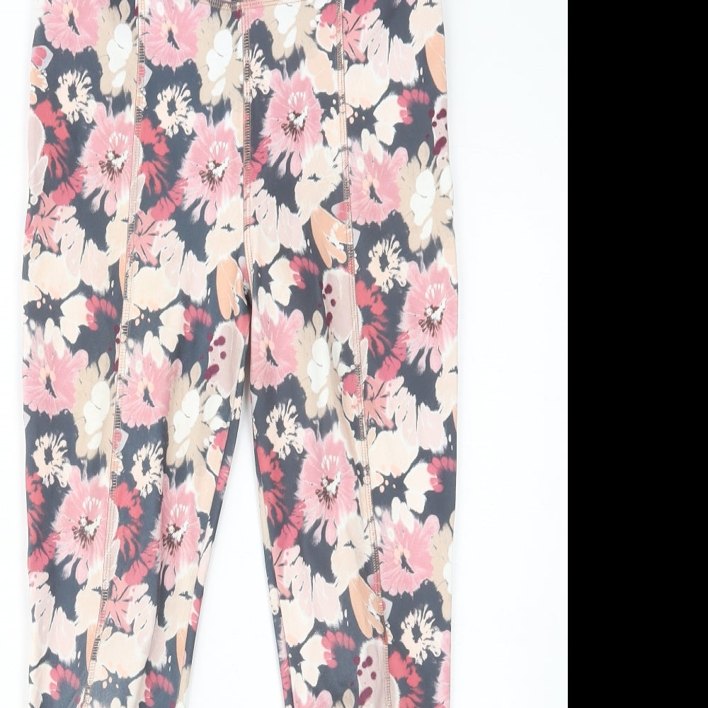 NEXT Girls Pink Floral Polyester Jogger Trousers Size 11 Years  Regular  - Leggings