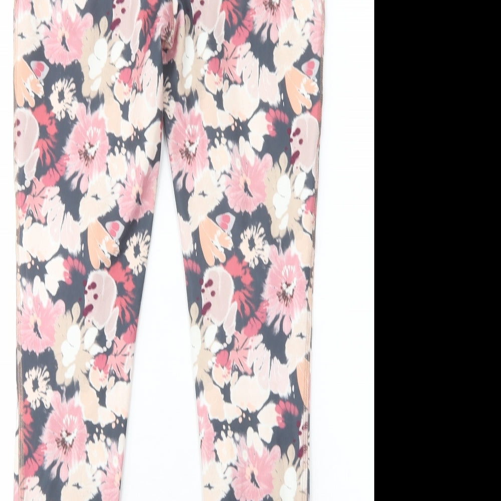 NEXT Girls Pink Floral Polyester Jogger Trousers Size 11 Years  Regular  - Leggings