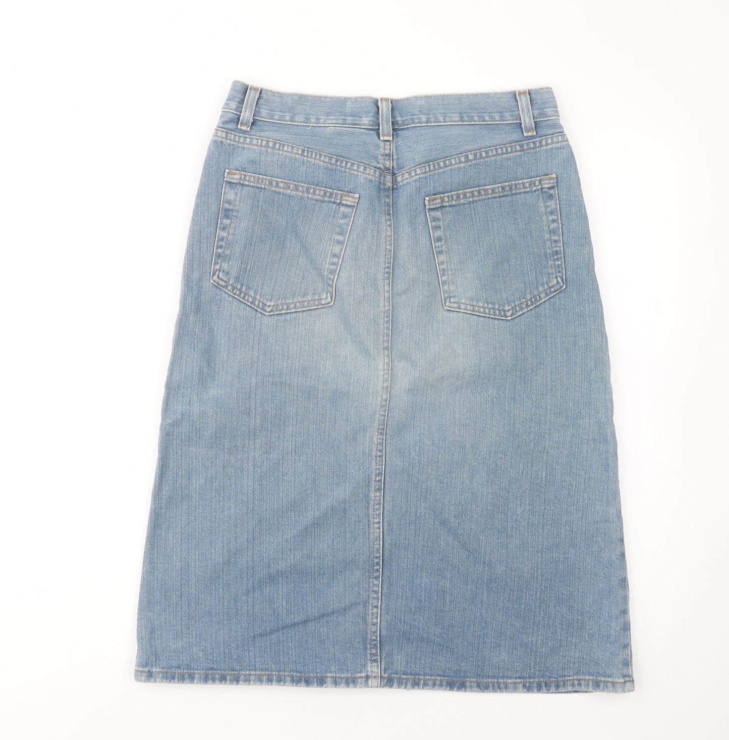 Gap Womens Blue  Cotton A-Line Skirt Size 29 in   Button