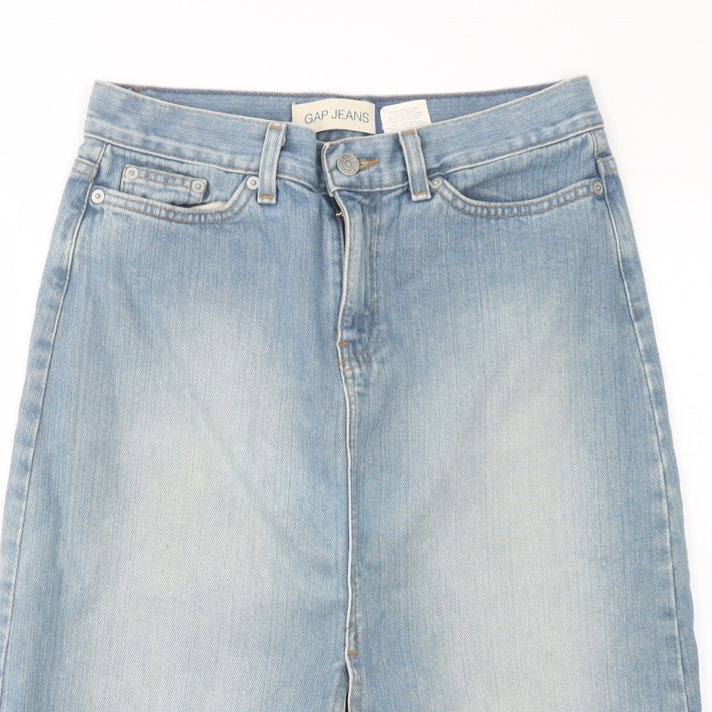 Gap Womens Blue  Cotton A-Line Skirt Size 29 in   Button