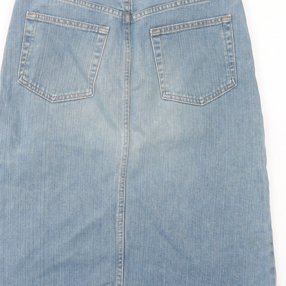 Gap Womens Blue  Cotton A-Line Skirt Size 29 in   Button