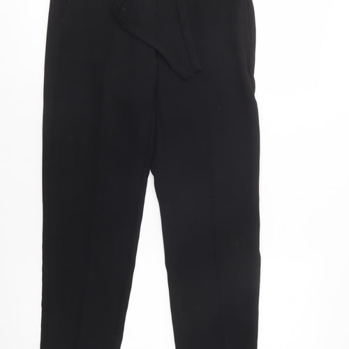 Mango Womens Black  Polyester Dress Pants Trousers Size 6 L26 in Regular Tie