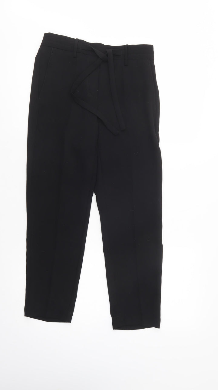 Mango Womens Black Polyester Dress Pants Trousers Size 6 L26 in Regular Tie