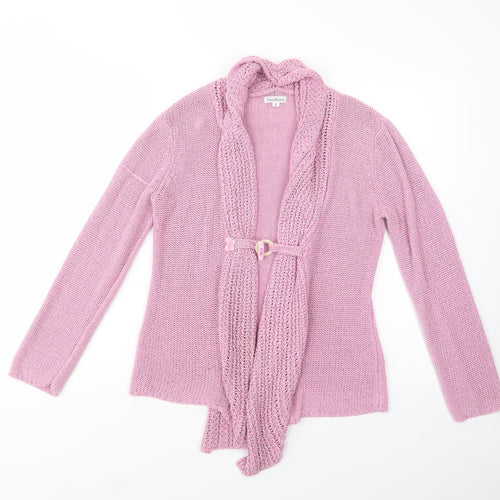 Nina Murati Womens Pink Collared  Acrylic Cardigan Jumper Size S