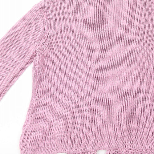 Nina Murati Womens Pink Collared  Acrylic Cardigan Jumper Size S
