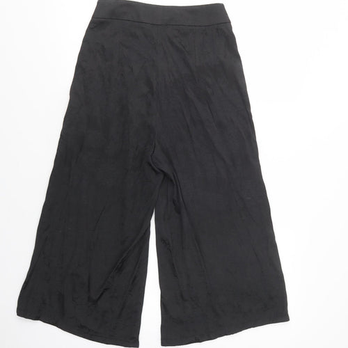 Missguided Womens Black  Polyester Cropped Trousers Size 8 L20 in Regular Zip
