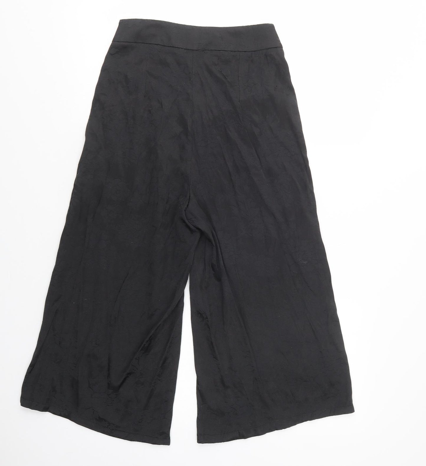 Missguided Womens Black  Polyester Cropped Trousers Size 8 L20 in Regular Zip
