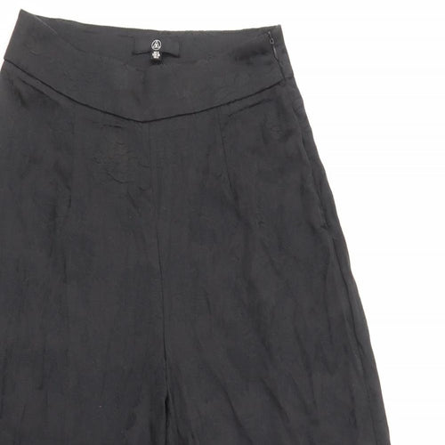 Missguided Womens Black  Polyester Cropped Trousers Size 8 L20 in Regular Zip