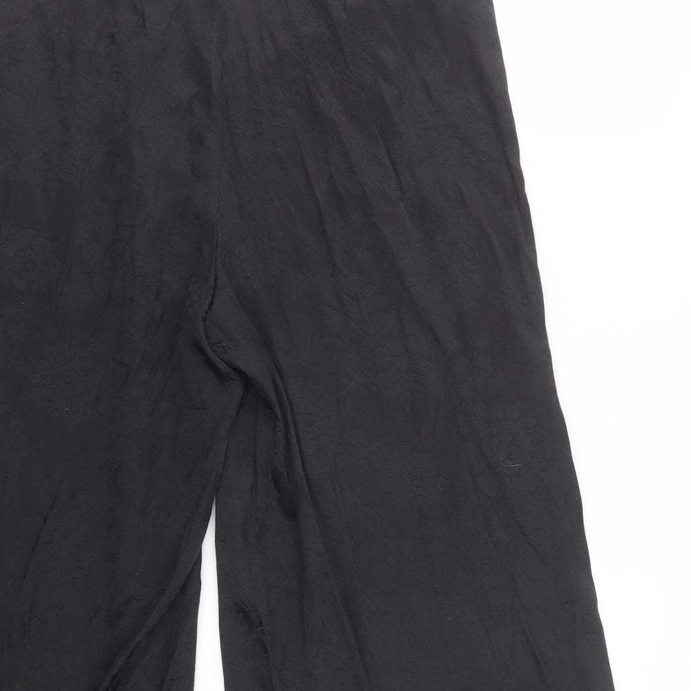 Missguided Womens Black  Polyester Cropped Trousers Size 8 L20 in Regular Zip