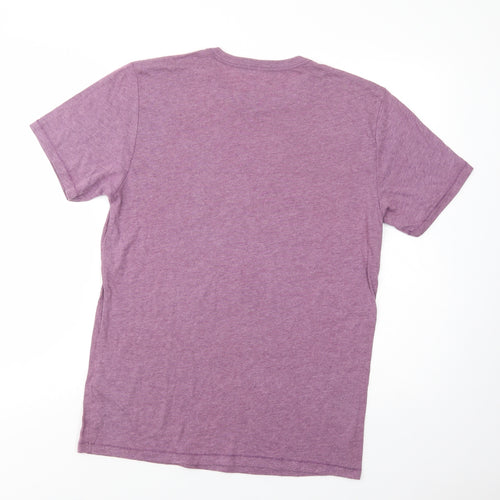 Boundary Mens Purple  Cotton  T-Shirt Size S Crew Neck