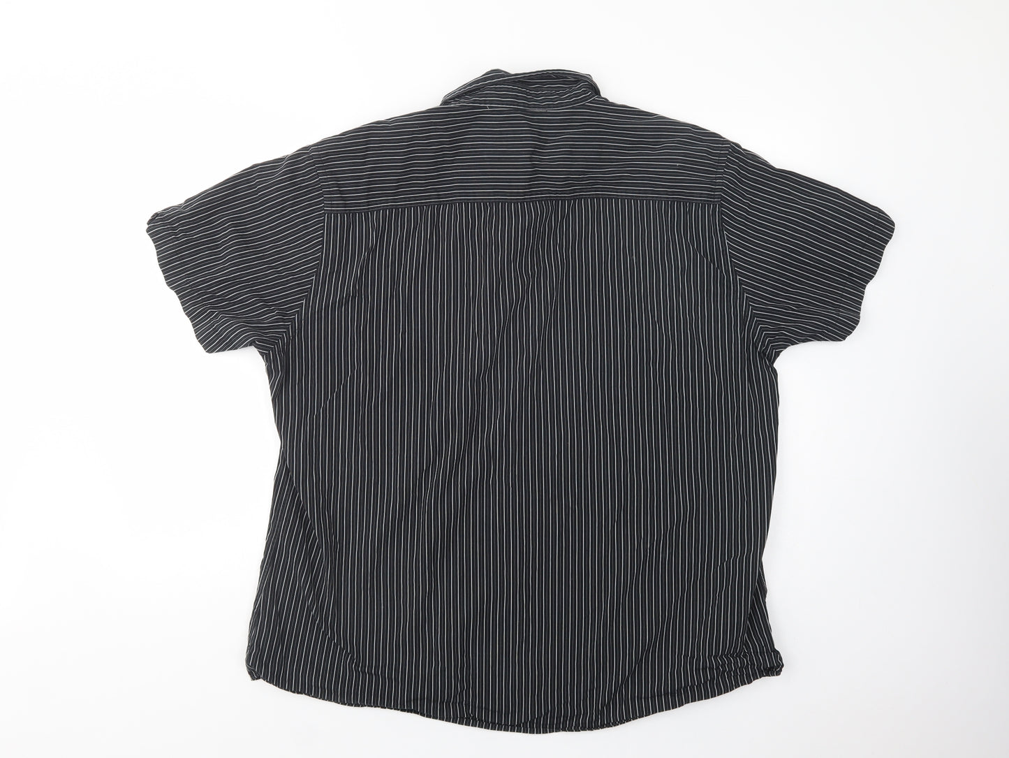 Burton Mens Black Striped Cotton  Button-Up Size 2XL Collared Button