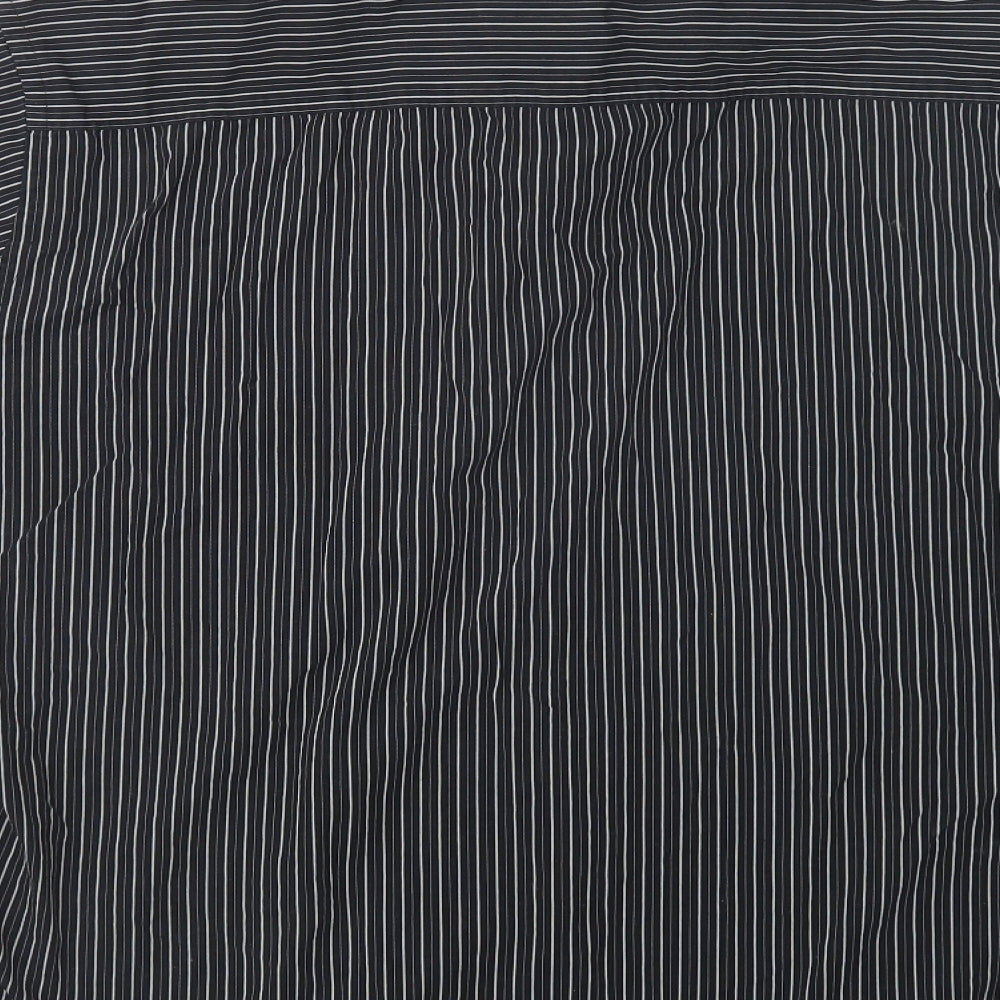 Burton Mens Black Striped Cotton  Button-Up Size 2XL Collared Button