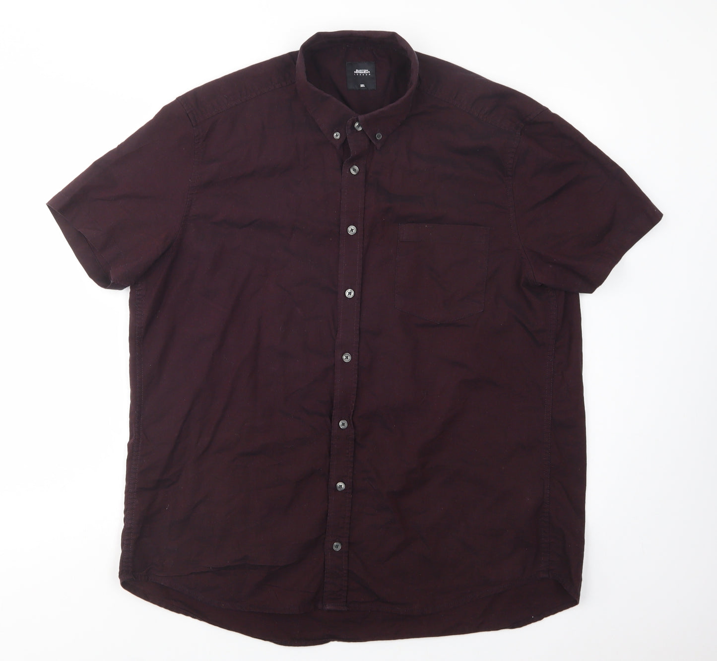 Burton Mens Purple  Cotton  Button-Up Size 2XL Collared Button