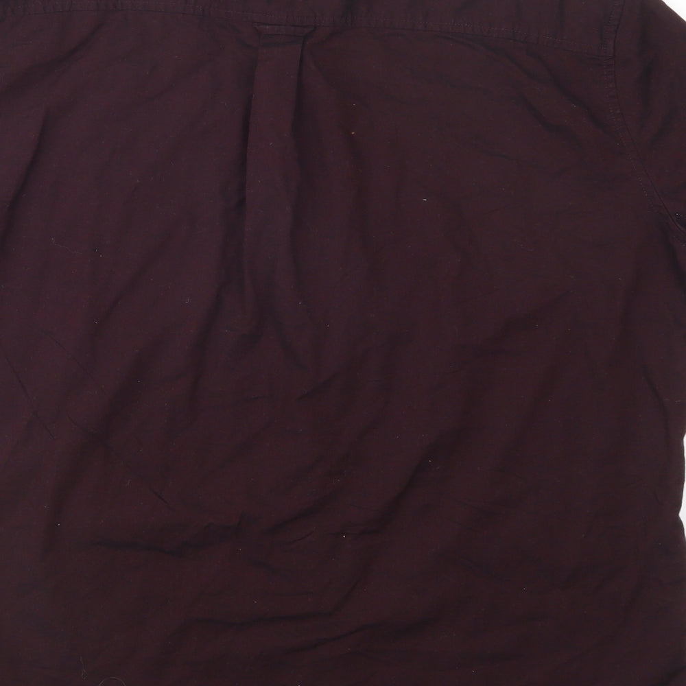 Burton Mens Purple  Cotton  Button-Up Size 2XL Collared Button