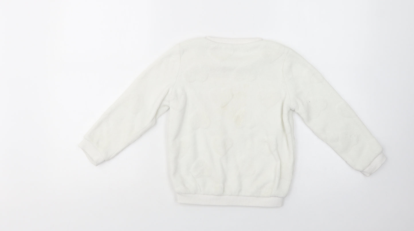 E-vie Angel Girls White  Polyester Pullover Sweatshirt Size 5-6 Years  Pullover