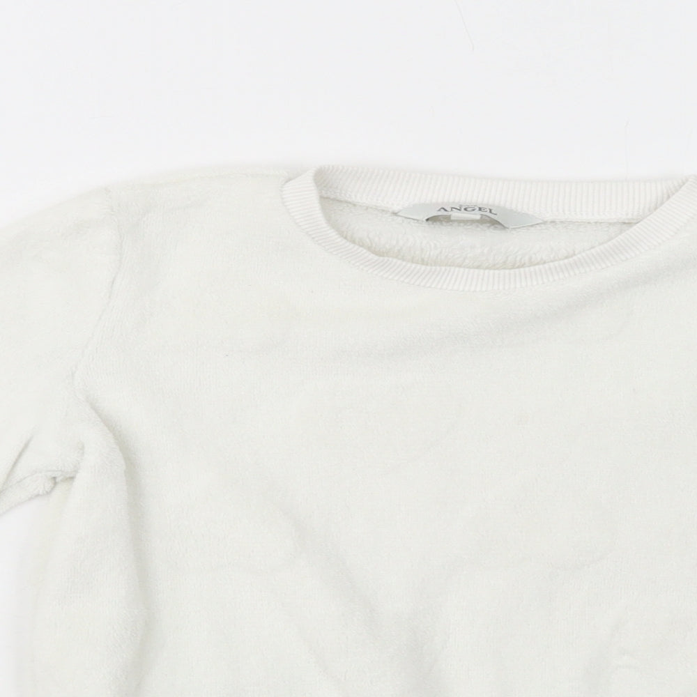 E-vie Angel Girls White  Polyester Pullover Sweatshirt Size 5-6 Years  Pullover