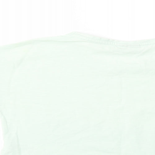 Matalan Girls Green  Cotton Cropped T-Shirt Size 11 Years Crew Neck Pullover - Love