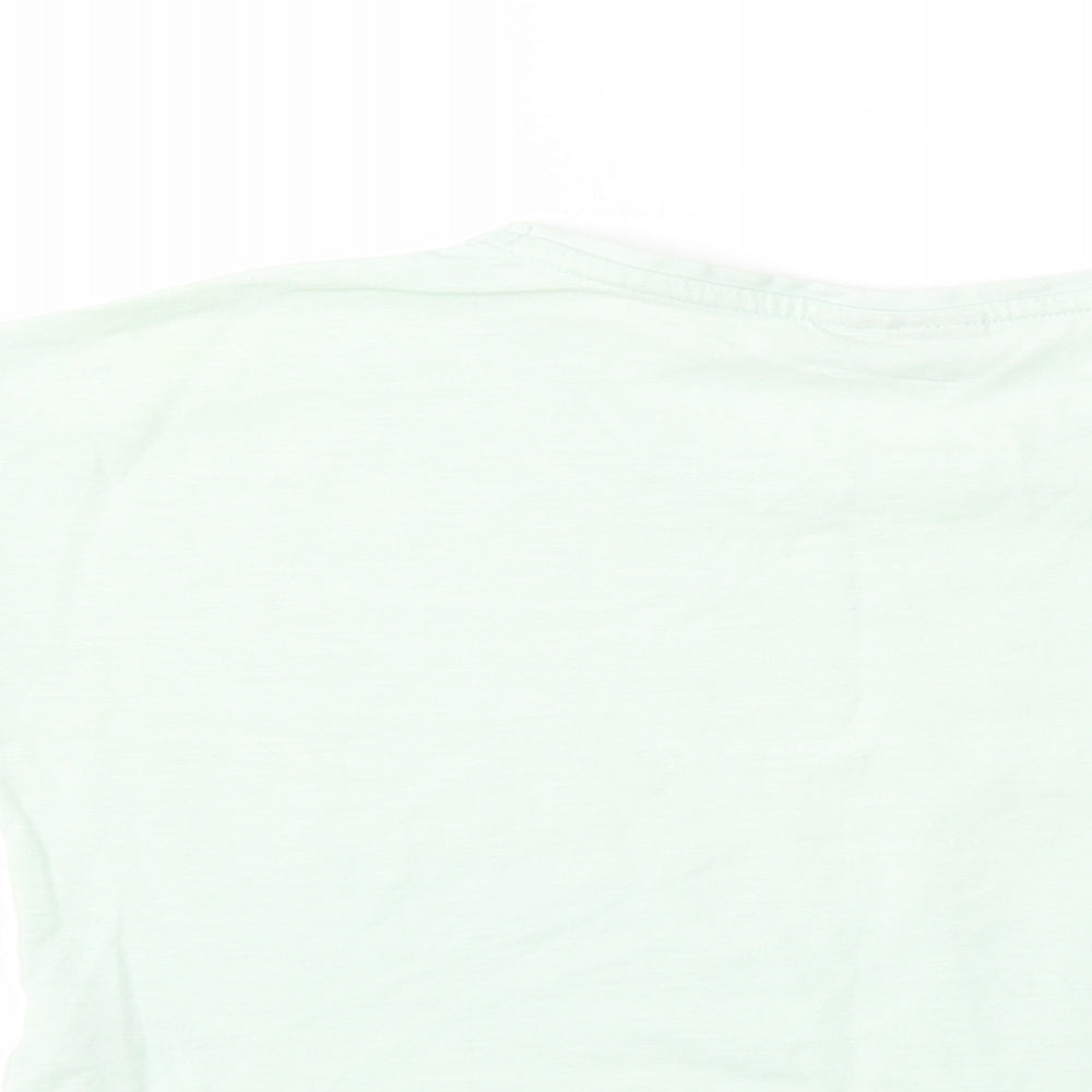 Matalan Girls Green  Cotton Cropped T-Shirt Size 11 Years Crew Neck Pullover - Love