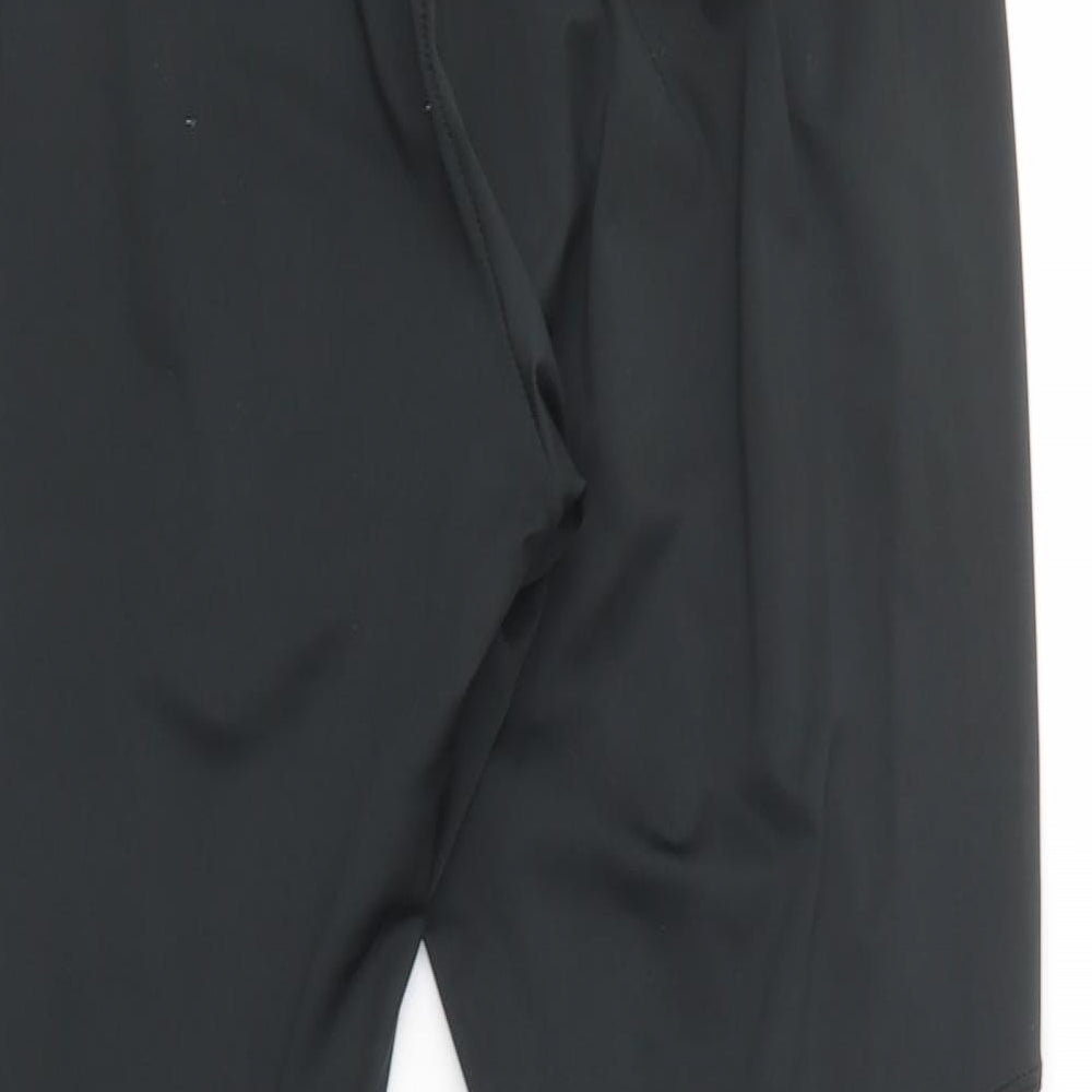 Boohoo Womens Black Striped Polyester Compression Leggings Size 14 L28 in Regular