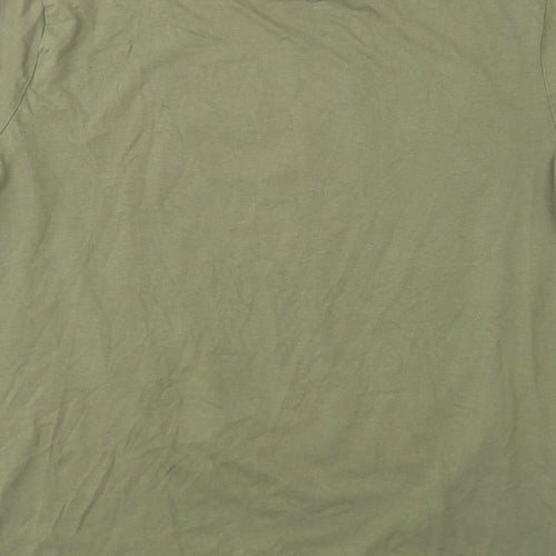 F&F Boys Green  Cotton Basic T-Shirt Size 13-14 Years Crew Neck Pullover - Dinosaur