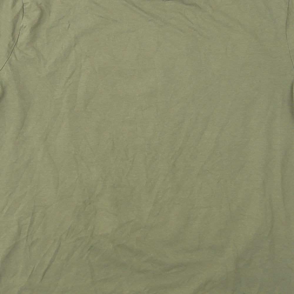 F&F Boys Green  Cotton Basic T-Shirt Size 13-14 Years Crew Neck Pullover - Dinosaur