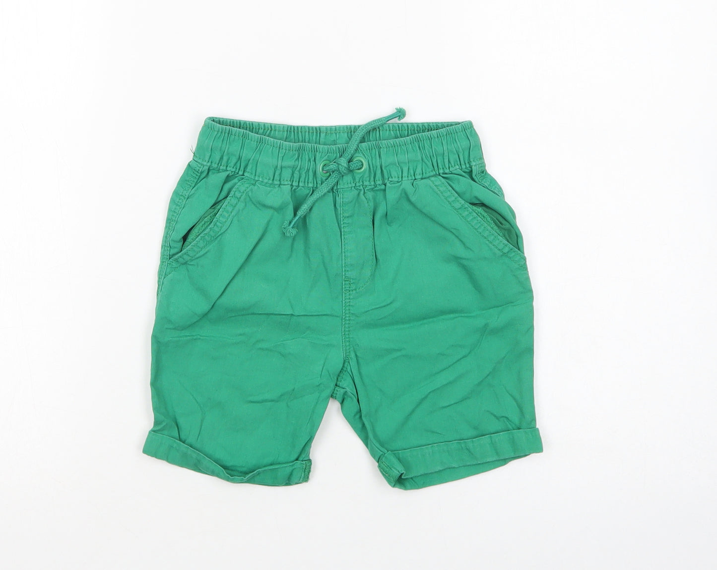 George Boys Green  Cotton Chino Shorts Size 4-5 Years  Regular Drawstring