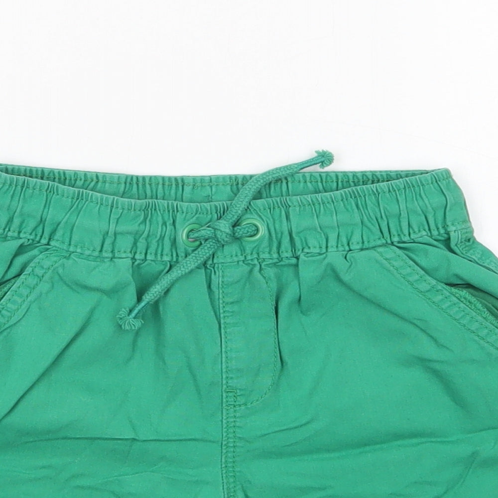 George Boys Green  Cotton Chino Shorts Size 4-5 Years  Regular Drawstring