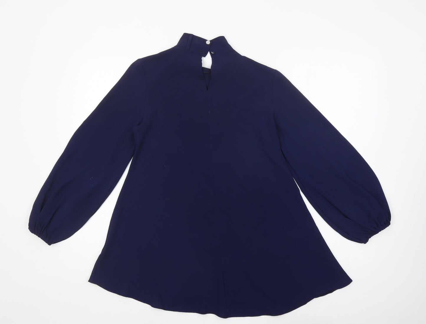 Zack London Womens Blue  Polyester Tunic Blouse Size 10 High Neck