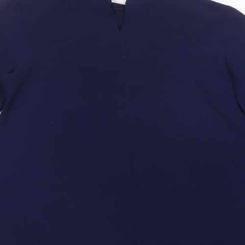Zack London Womens Blue  Polyester Tunic Blouse Size 10 High Neck