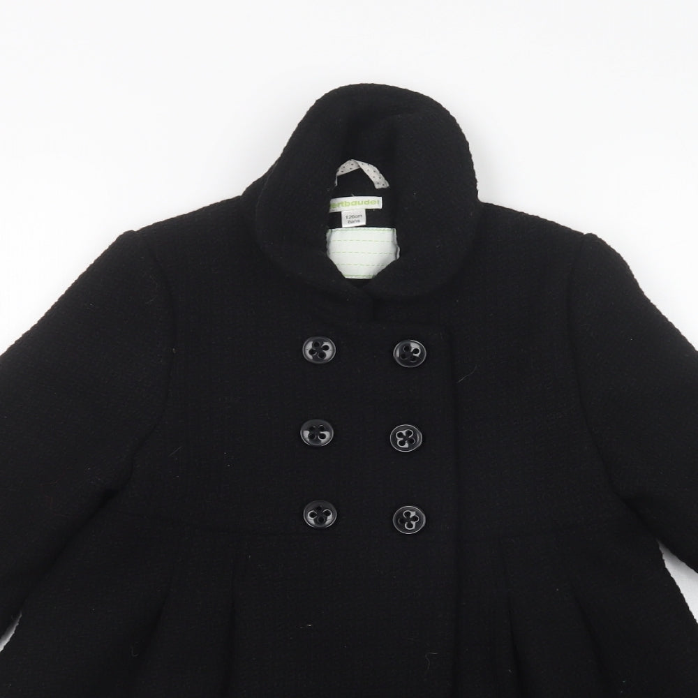 Vertbaudet Girls Black   Pea Coat Coat Size 8 Years  Button