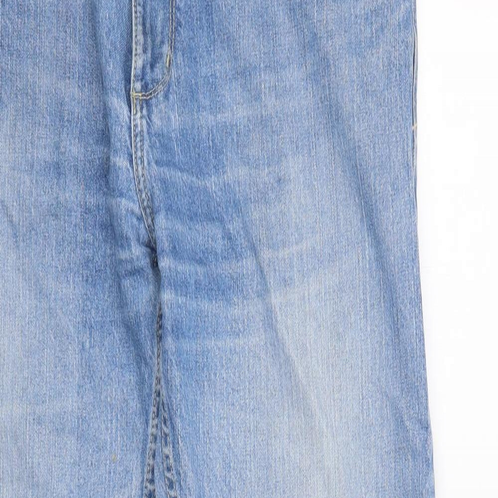 Blue Harbour Mens Blue  Cotton Straight Jeans Size 34 in L31 in Regular Button