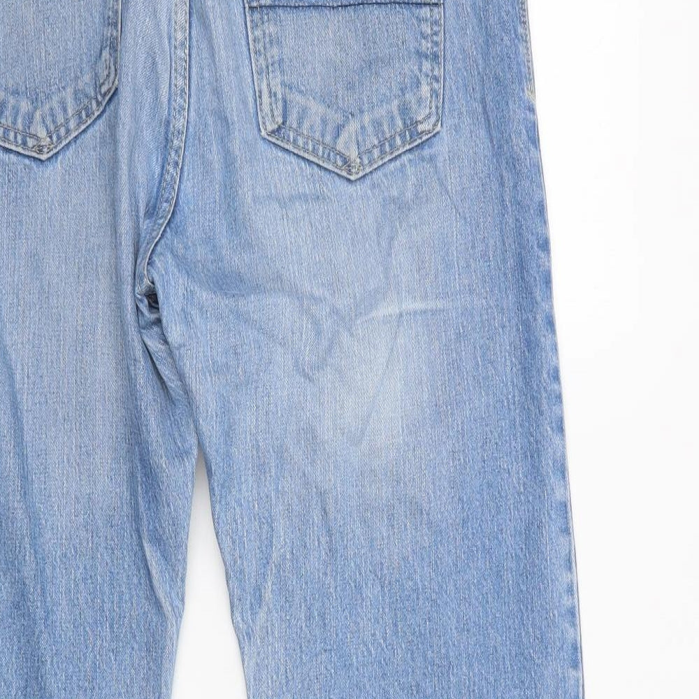 Blue Harbour Mens Blue  Cotton Straight Jeans Size 34 in L31 in Regular Button