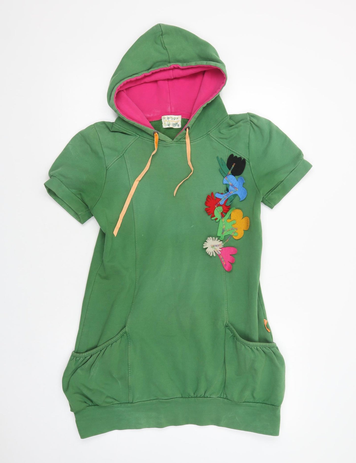 Mamatayou Womens Green  Cotton Pullover Hoodie Size M  Pullover